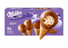 Mini cône vanille chocolat Milka
