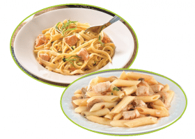 Lot Tagliatelles au saumon + Penne champignons/poulet