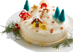 Dessert glacé vallée enneigée