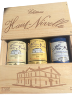 Coffret Bois de 3 bouteilles de Bordeaux Château Haut Nivelle